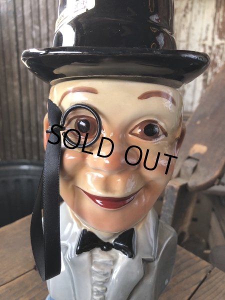 画像9: 70s Vintage Charlie McCarthy Jim Beam Advertising Decanter Bottle (R560) (9)