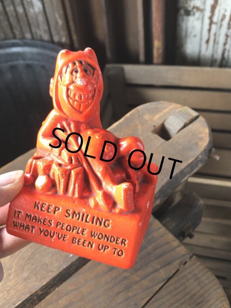 画像1: 60s Vintage Message Doll Red Devil " Keep Smiling " (R561)  (1)