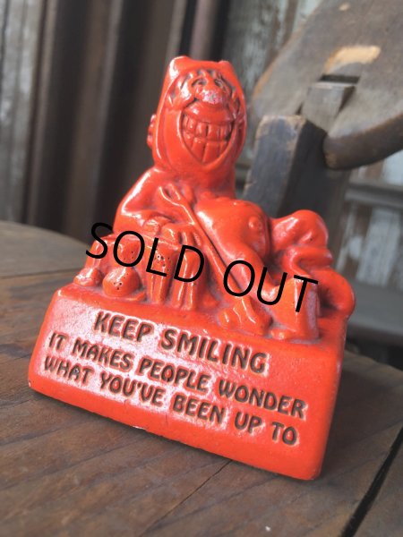 画像10: 60s Vintage Message Doll Red Devil " Keep Smiling " (R561)  (10)