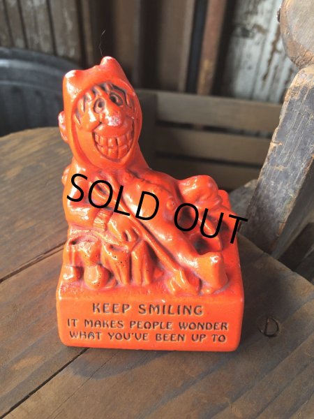 画像2: 60s Vintage Message Doll Red Devil " Keep Smiling " (R561)  (2)