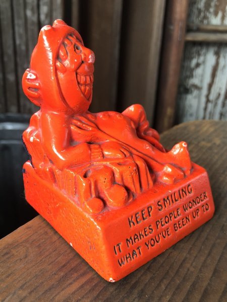 画像3: 60s Vintage Message Doll Red Devil " Keep Smiling " (R561)  (3)
