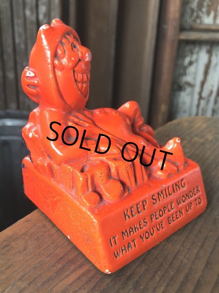 画像3: 60s Vintage Message Doll Red Devil " Keep Smiling " (R561)  (3)