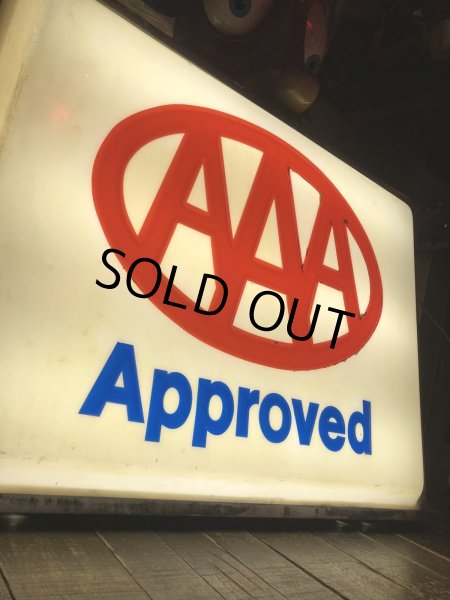 画像19: Vintage AAA Approved Advertising Store Display Lighted Sign Huge! Double-sided! (R563)  (19)