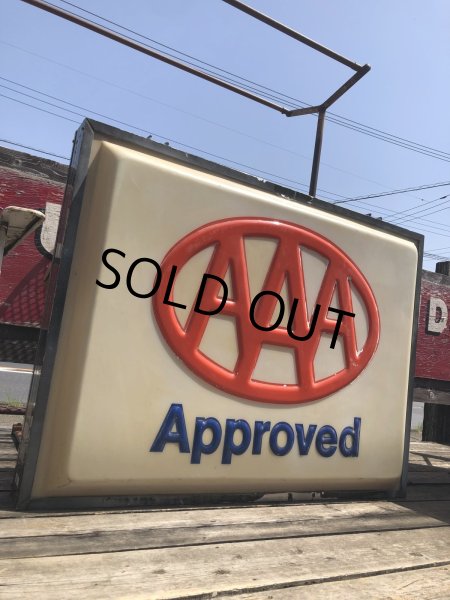 画像8: Vintage AAA Approved Advertising Store Display Lighted Sign Huge! Double-sided! (R563)  (8)