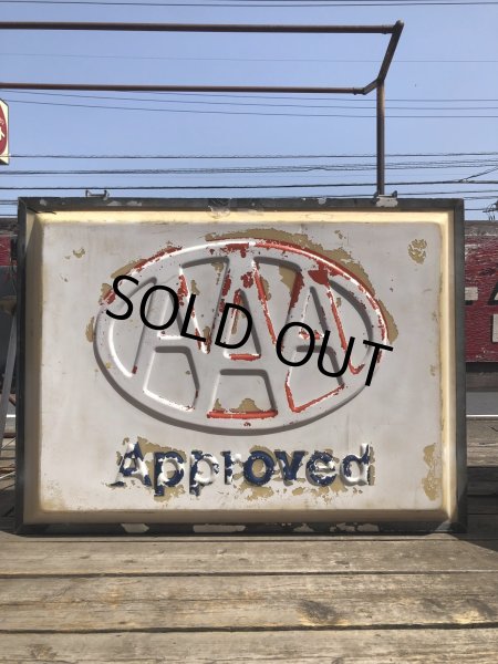 画像13: Vintage AAA Approved Advertising Store Display Lighted Sign Huge! Double-sided! (R563)  (13)