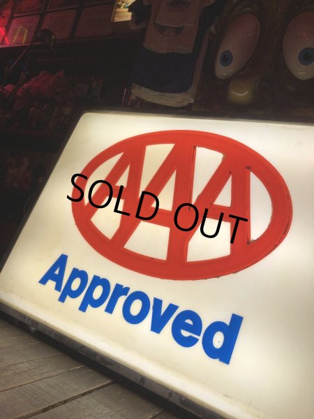 画像18: Vintage AAA Approved Advertising Store Display Lighted Sign Huge! Double-sided! (R563)  (18)