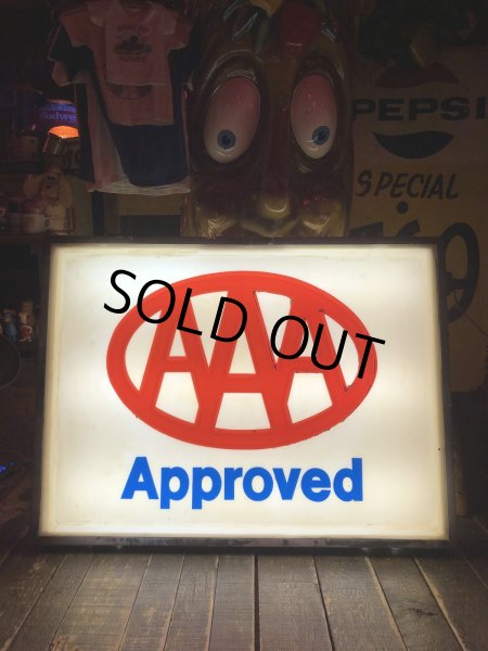画像17: Vintage AAA Approved Advertising Store Display Lighted Sign Huge! Double-sided! (R563)  (17)