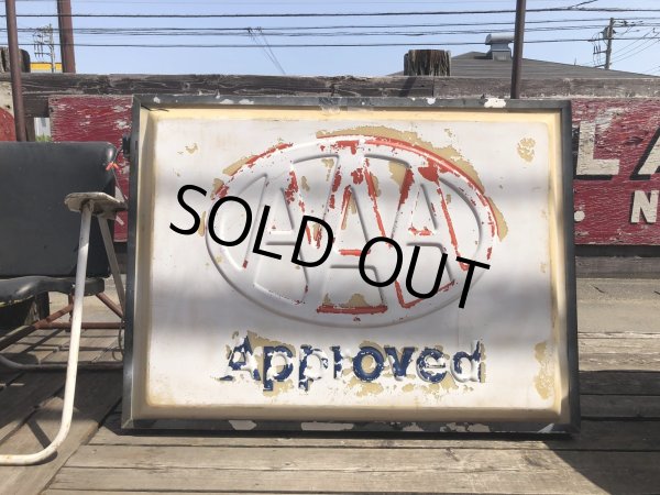 画像21: Vintage AAA Approved Advertising Store Display Lighted Sign Huge! Double-sided! (R563)  (21)
