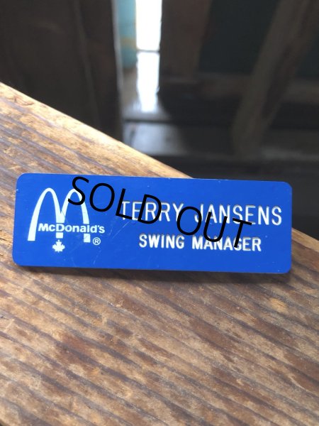 画像2: Vintage Fast Food Restaurant Employee Crew Name Tag Badge " McDonald's SWING MANAGER "(R574) (2)