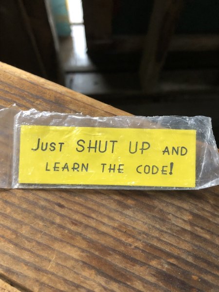 画像2: Vintage Fast Food Restaurant Employee Crew Name Tag Badge " JUST SHUT UP and ... "(R568) (2)