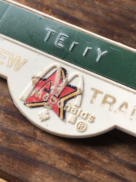 画像4: Vintage Fast Food Restaurant Employee Crew Name Tag Badge " McDonald's CREW TRAINER TerrY "(R573) (4)