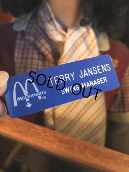 画像1: Vintage Fast Food Restaurant Employee Crew Name Tag Badge " McDonald's SWING MANAGER "(R574) (1)