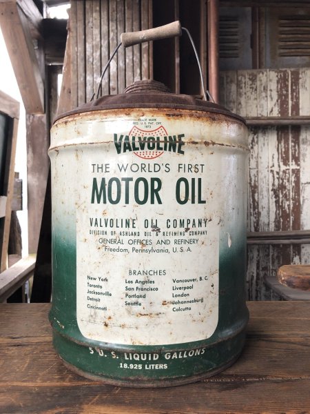 画像4: Vintage Motor Gas Oil 5 Gallon Can VALVOLINE (R586)  (4)