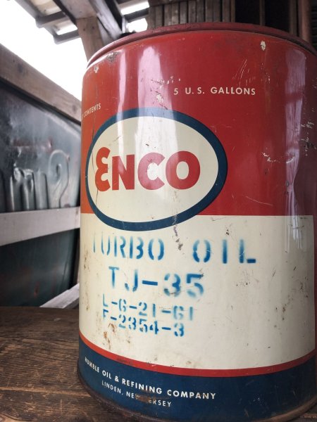 画像2: Vintage Motor Gas Oil 5 Gallon Can ENCO (R584)  (2)