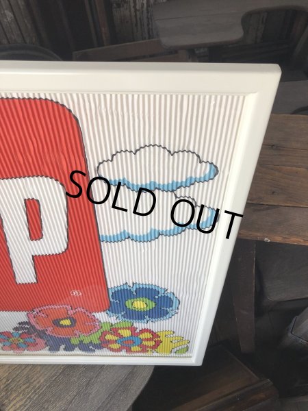 画像3: Vintage 7UP Soda Peter Max Floral Cardboard Store Sign w/Frame (R609) (3)