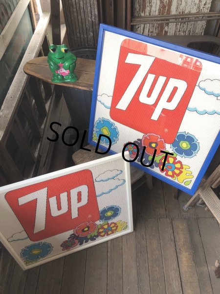 画像18: Vintage 7UP Soda Peter Max Floral Cardboard Store Sign w/Frame (R609) (18)