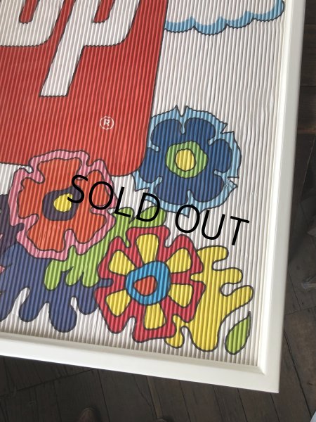 画像11: Vintage 7UP Soda Peter Max Floral Cardboard Store Sign w/Frame (R609) (11)