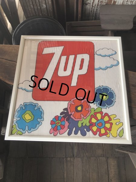 画像16: Vintage 7UP Soda Peter Max Floral Cardboard Store Sign w/Frame (R609) (16)