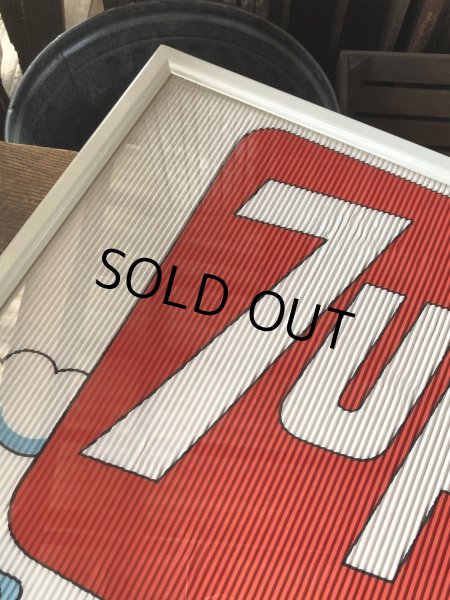 画像9: Vintage 7UP Soda Peter Max Floral Cardboard Store Sign w/Frame (R609) (9)