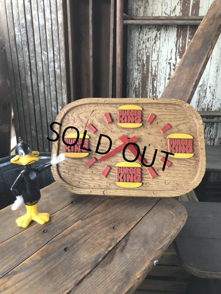 画像11: 70s Vintage BURGER KING Store Display Faux Wood Wall Clock Sign (R610) (11)