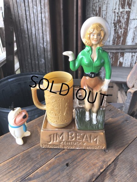 画像18: 70s Vintage Advertising JIM BEAM Bourbon Whiskey Cowgirl Counter Display Statue (R613) (18)