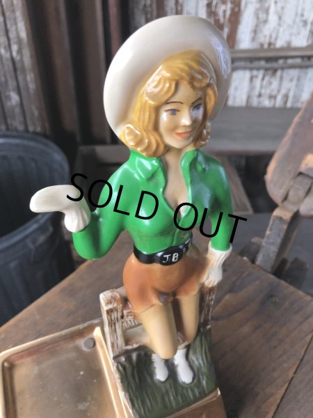 画像7: 70s Vintage Advertising JIM BEAM Bourbon Whiskey Cowgirl Counter Display Statue (R613) (7)