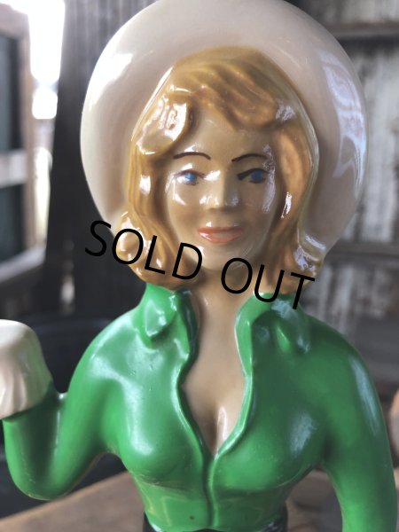 画像9: 70s Vintage Advertising JIM BEAM Bourbon Whiskey Cowgirl Counter Display Statue (R613) (9)