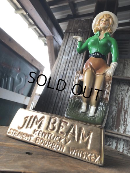 画像16: 70s Vintage Advertising JIM BEAM Bourbon Whiskey Cowgirl Counter Display Statue (R613) (16)