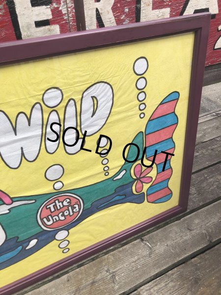 画像5: Vintage 7UP WET UN WiLD Green Bottle Submarine w/Frame 150cm x 82cm Big Size (R616) (5)