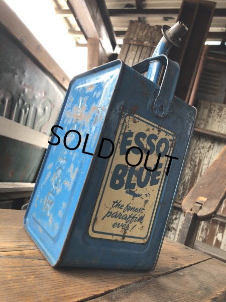 画像8: 50s Vintage ESSO Blue Valor Paraffin Can (R628)  (8)