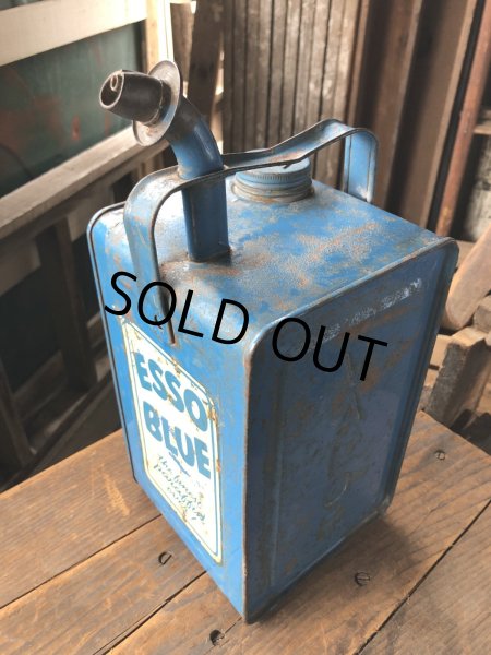画像2: 50s Vintage ESSO Blue Valor Paraffin Can (R628)  (2)