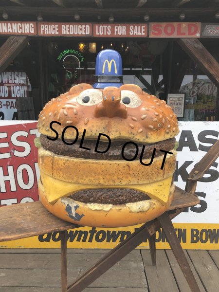 画像9: 70s Vintage Mcdonald's Playland Officer Big Mac Head Statue Huge (R633) (9)