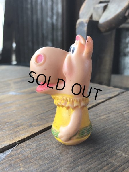 画像4: 70s Vintage Rushton NEW ZOO REVUE Henrietta the Hippo Finger Puppet (R639) (4)