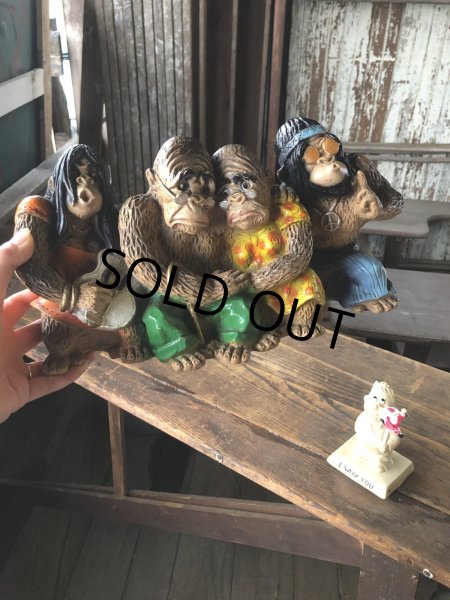画像12: 70s Universal Statuary Corp V. Kendrick Hippy &amp; Parents Gorilla Figure Statue (R634) (12)