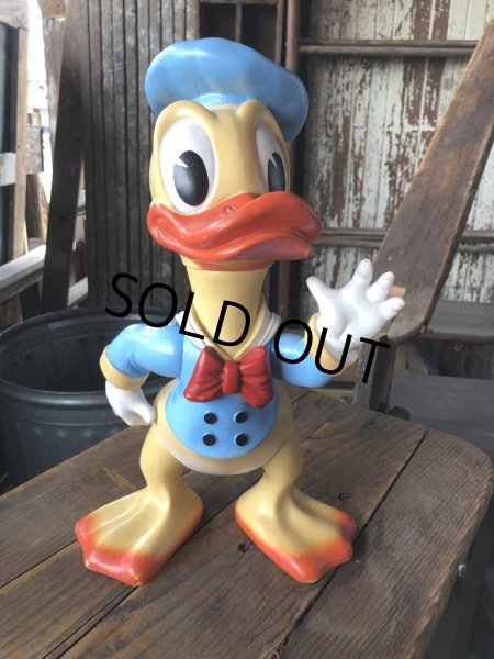 画像1: 60s Vintage Ledraplastic Ledra Disney Donald Duck Squeak Rubber Toy BIG SIZE (R640) (1)