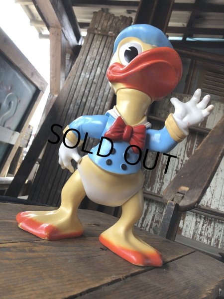 画像9: 60s Vintage Ledraplastic Ledra Disney Donald Duck Squeak Rubber Toy BIG SIZE (R640) (9)