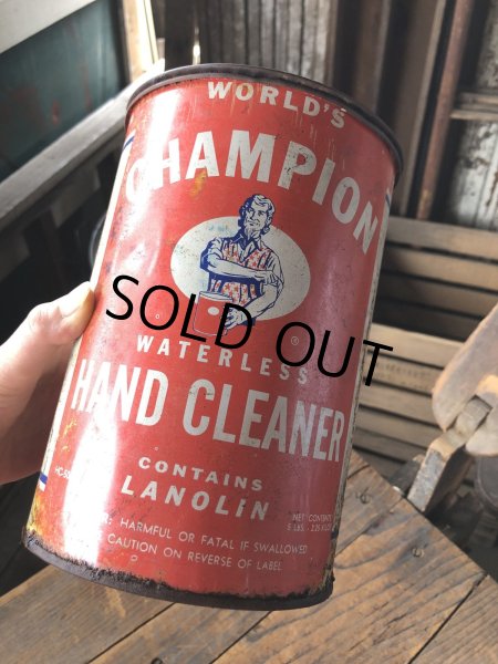 画像1: Vintage WORLD'S CHAMPION WATERLESS HAND CLEANER 5lb Can (R641) (1)