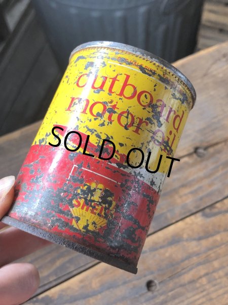 画像1: Vintage SHELL outboard motor oil Can (R647) (1)