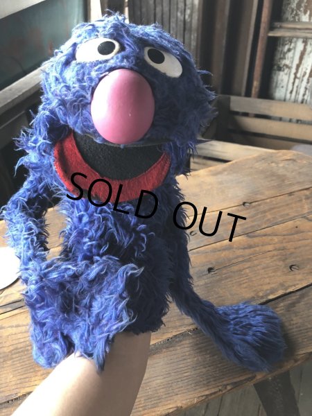 画像8: 70s Vintage Sesame Street Grover Hand Puppet Doll (R663) (8)