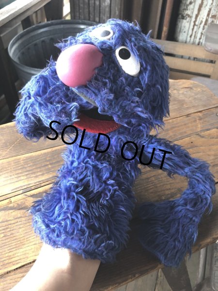 画像9: 70s Vintage Sesame Street Grover Hand Puppet Doll (R663) (9)