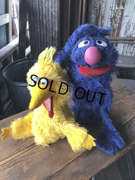 画像10: 80s Vintage Sesame Street Big Bird Hand Puppet Doll (R663) (10)