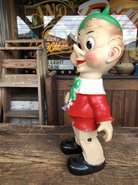画像2: 60s Vintage Ledraplastic Ledra Disney Pinocchio Squeak Rubber Toy 35cm (R668) (2)