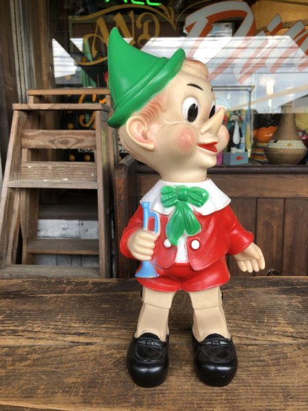 画像11: 60s Vintage Ledraplastic Ledra Disney Pinocchio Squeak Rubber Toy 35cm (R668) (11)