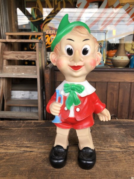 画像10: 60s Vintage Ledraplastic Ledra Disney Pinocchio Squeak Rubber Toy 35cm (R668) (10)