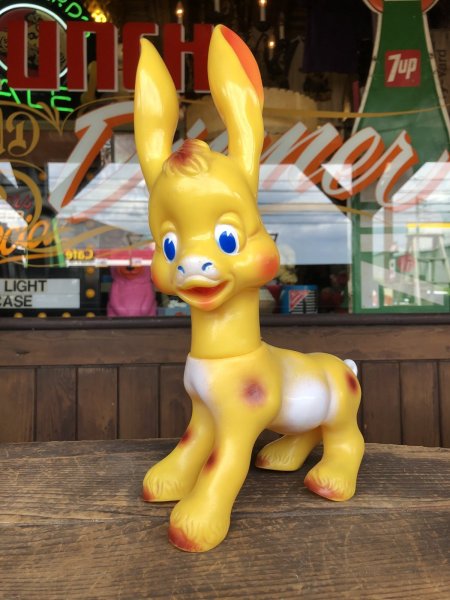画像2: 60s Vintage Ledraplastic Ledra Disney Pinocchio Lampwick Donkey Squeak Rubber Toy 37cm (R670) (2)