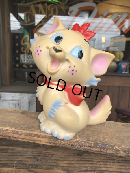 画像1: 60s Vintage Ledraplastic Ledra Disney The Aristocats Marie Squeak Rubber Toy (R670) (1)