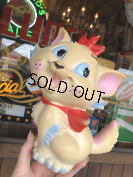 画像13: 60s Vintage Ledraplastic Ledra Disney The Aristocats Marie Squeak Rubber Toy (R670) (13)