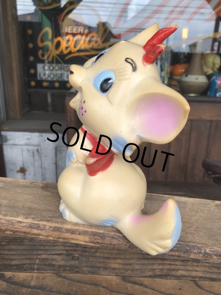 画像2: 60s Vintage Ledraplastic Ledra Disney The Aristocats Marie Squeak Rubber Toy (R670) (2)