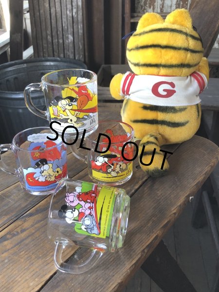 画像11: 80s Vintage ANCHOR HOCKING Glass McDonald's GARFIELD Mug Cup SET (R706) (11)