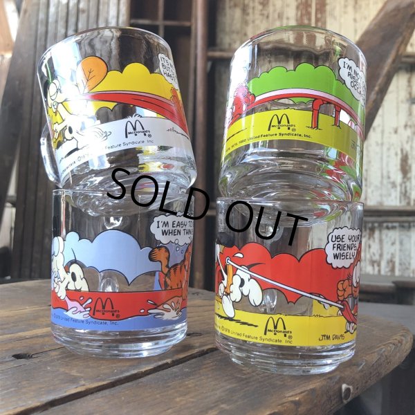 画像7: 80s Vintage ANCHOR HOCKING Glass McDonald's GARFIELD Mug Cup SET (R706) (7)